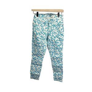 Old Navy Womens Size 6R Rock Star Jeans Blue Wood Block Print Skinny Full Length